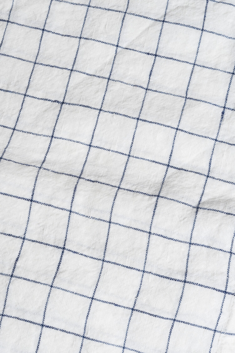 Linge Particulier Servet linnen - white navy xl checks