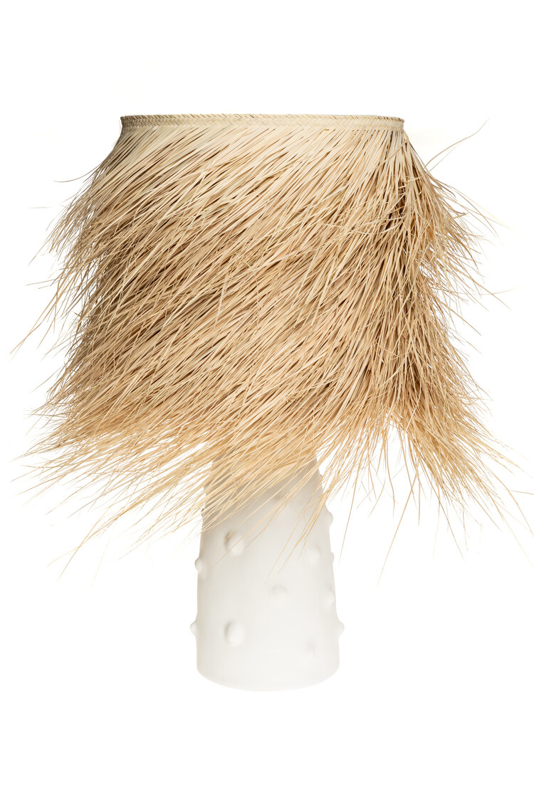 Rock The Kasbah White ceramic table lamp N°2 GM - palm