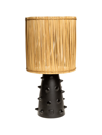 Rock The Kasbah Zwarte keramische tafellamp N°2 GM - riet