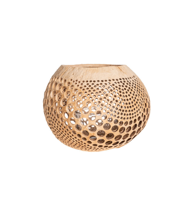 Brown coconut tea light holder