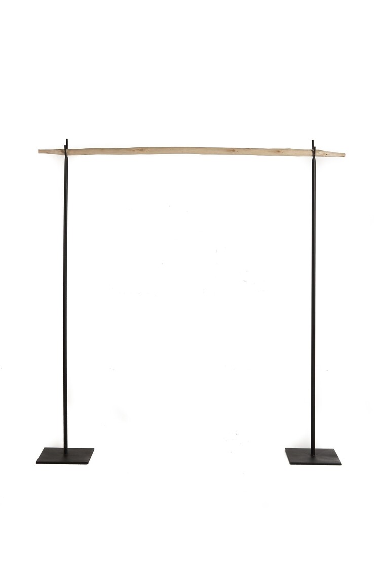 Coat rack -  wood & black iron