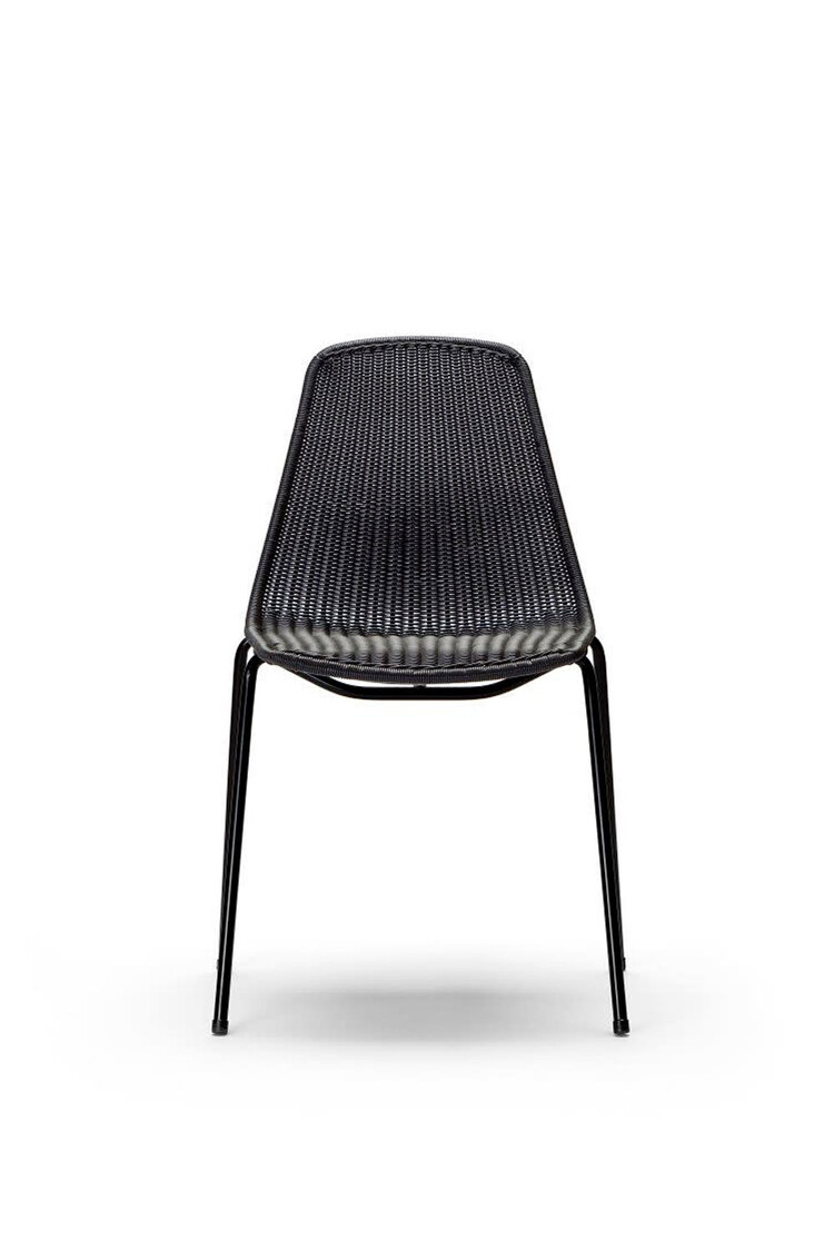 Feelgood Designs Basket chair indoor - black frame / pulut dark grey