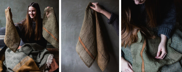 Libeco Marie servet - bronze stripe