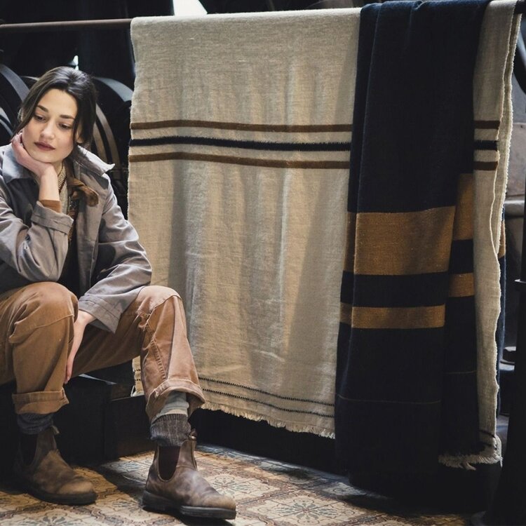 Libeco Foundry plaid - beeswax stripe