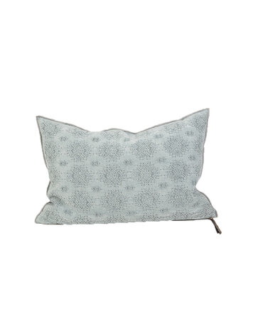 Maison de Vacances Cushion vice versa, stone washed jacquard kilim - aqua