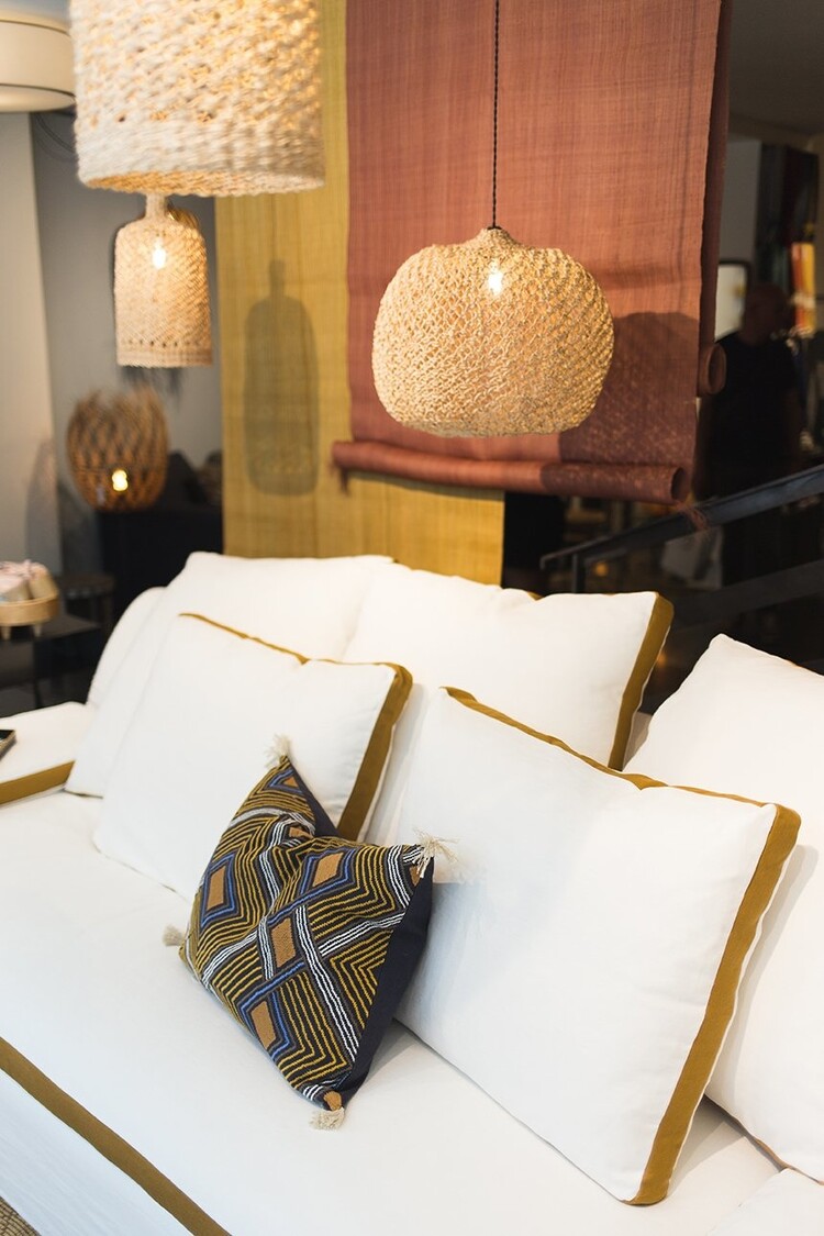 Caravane Balbi hanglamp bananenvezel 'boule' XL - natural