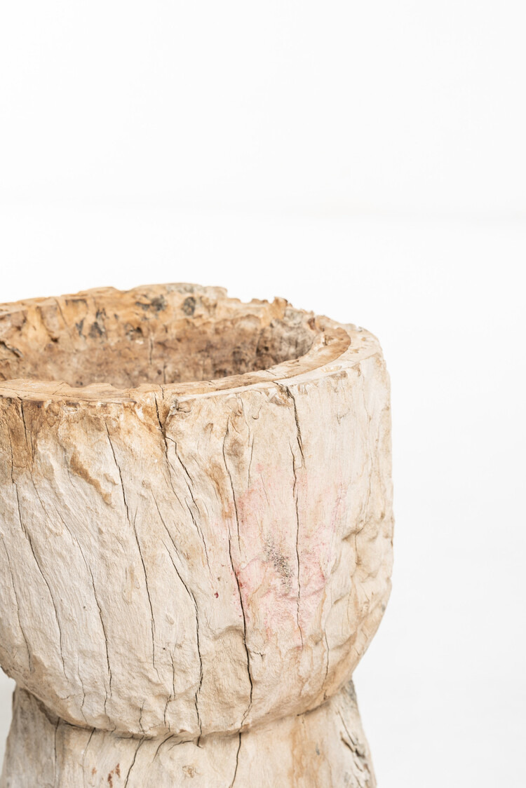 Old wooden mortar #3 - India