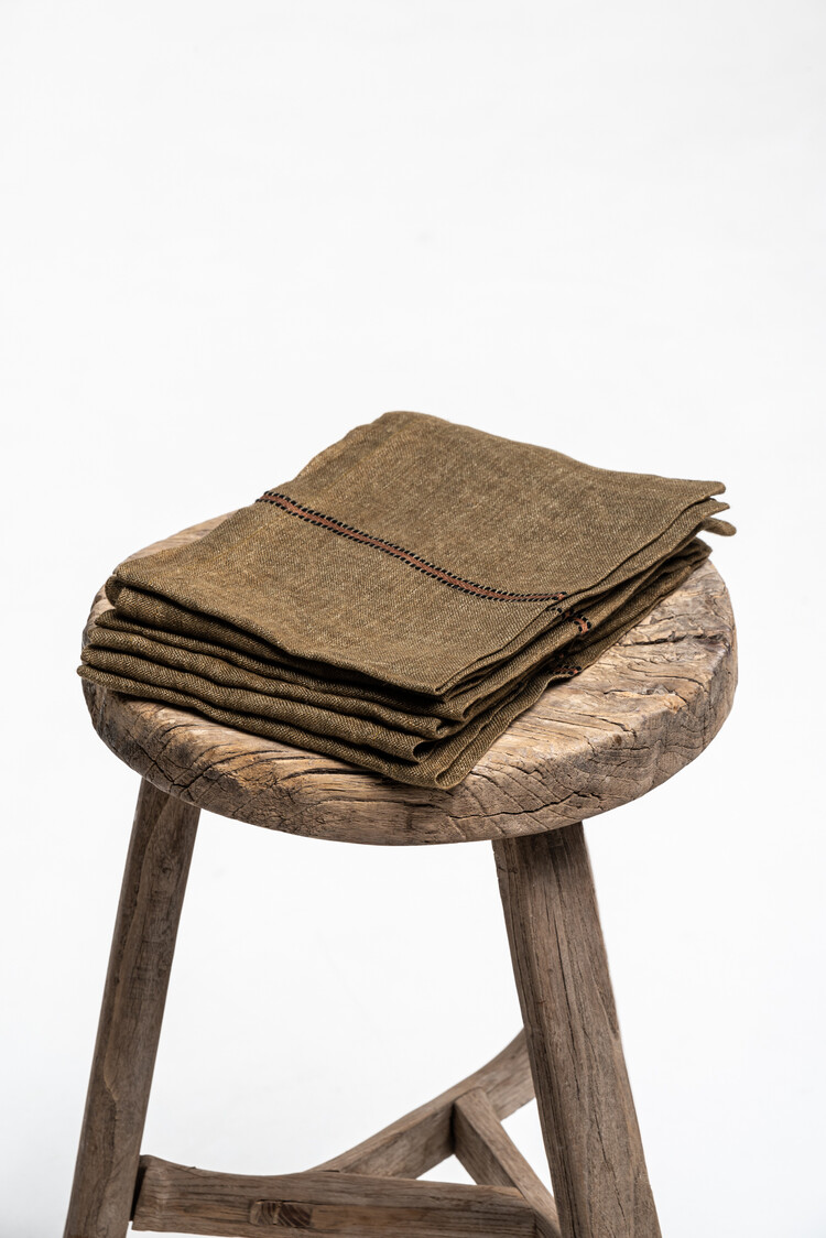 Libeco Marie napkin - bronze stripe
