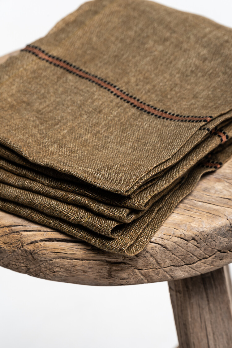 Libeco Marie servet - bronze stripe