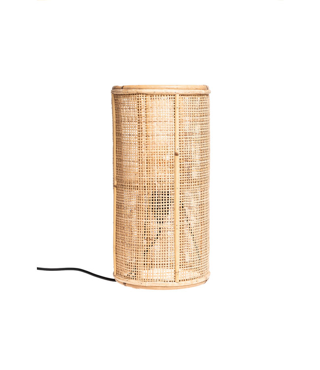 Tafellamp fijn geweven bamboe