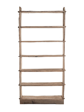 Hoge houten etagère, olm hout