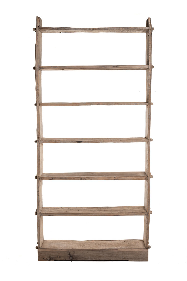 Hoog houten etagère, olm hout