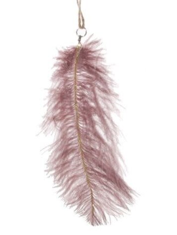 Ostrich feather purple/gold