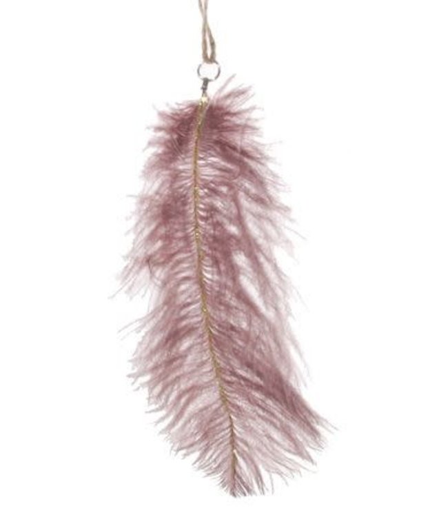 Ostrich feather purple/gold