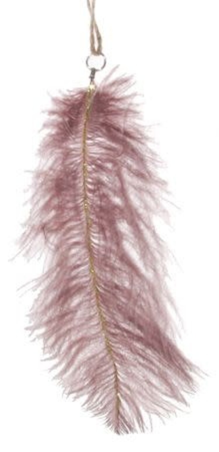 Ostrich feather purple/gold