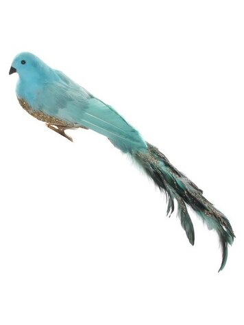 Bird with clip - gold/blue