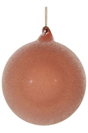 Glazen kerstbal - pink sugared / 6 stuks