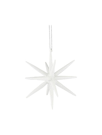 Christmas ornament - Spike - white with glitter