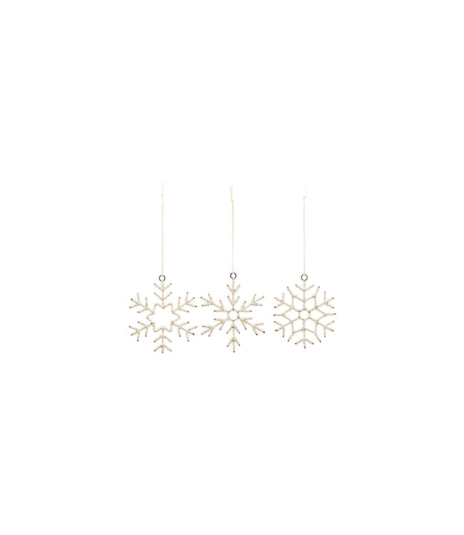 Snowflakes - soft beige - set of 3