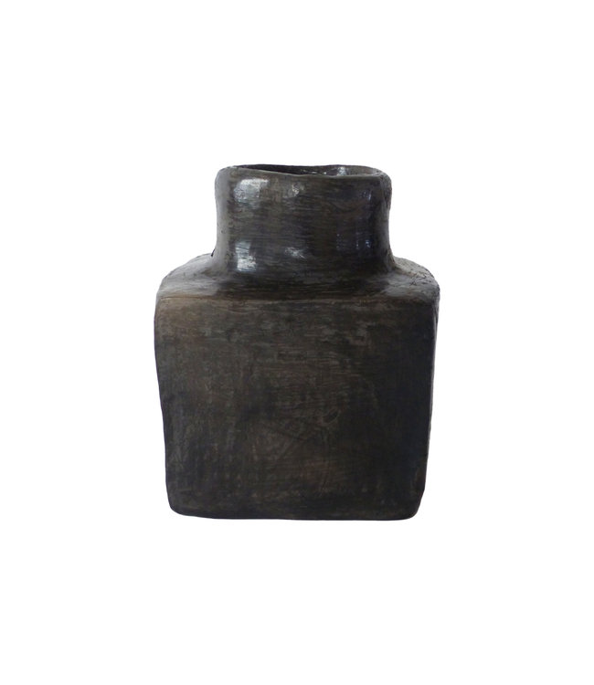 Vase 'Square' terracotta - black