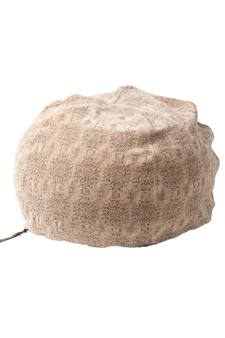 Maison de Vacances Pouf bulle, stone washed jacquard kilim - nude