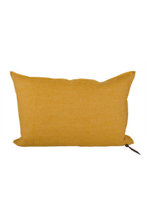 Maison de Vacances Cushion vice versa, crumpled washed linen - ocre/givré