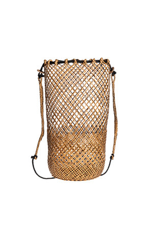 Rattan wicker Borneo candle holder, vintage