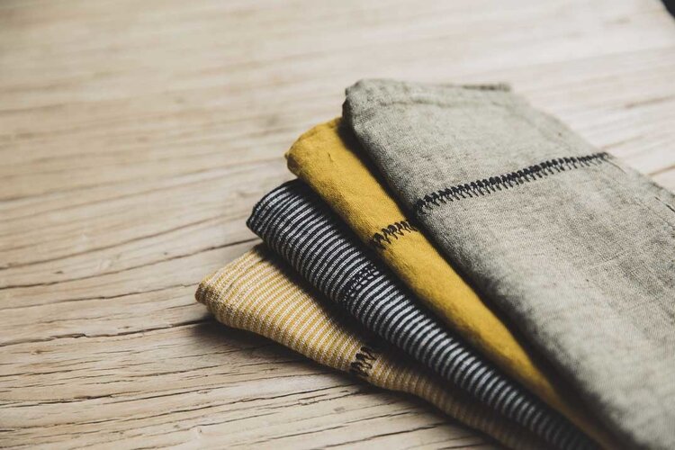 Caravane Napkin Noé, washed linen - neige