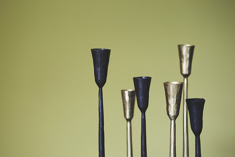 Caravane Set van 3 kandelaars nox - goud