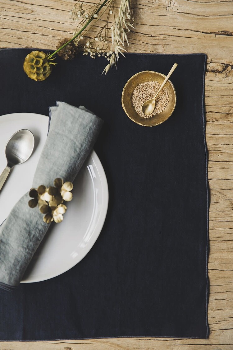 Caravane Placemat Selena, gewassen linnen - neige