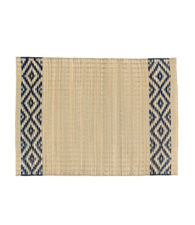 Madur kathi reed placemat - naturel & indigo