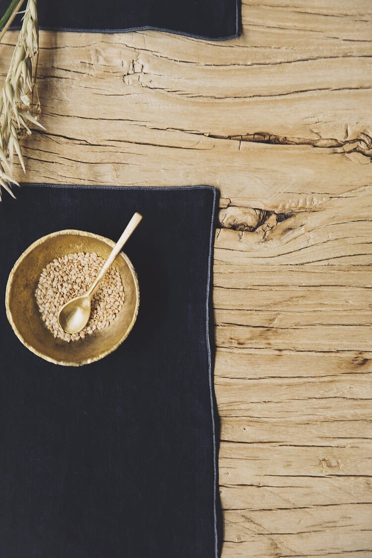 Caravane Placemat Selena, washed linen - encre