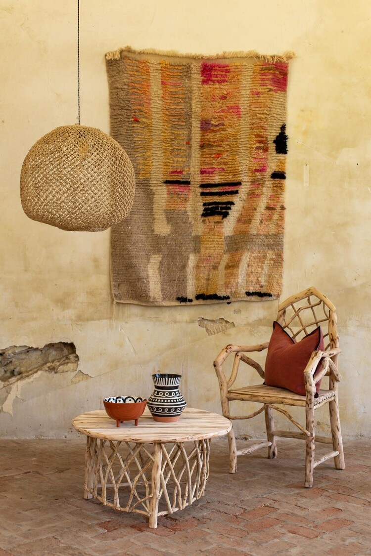 Caravane Balbi banana-fibre hanging ceiling light 'boule' - natural