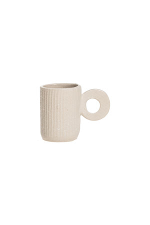 Cylindrical texture coffee cup white