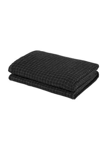 Linge Particulier Duvet cover linen - black checks