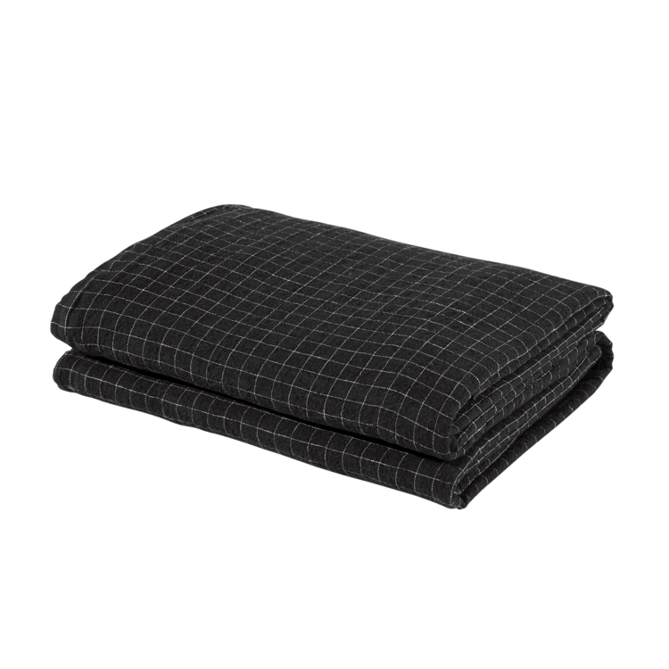 Linge Particulier Duvet cover linen - black checks