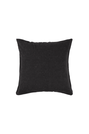 Linge Particulier Pillow case linen - black checks
