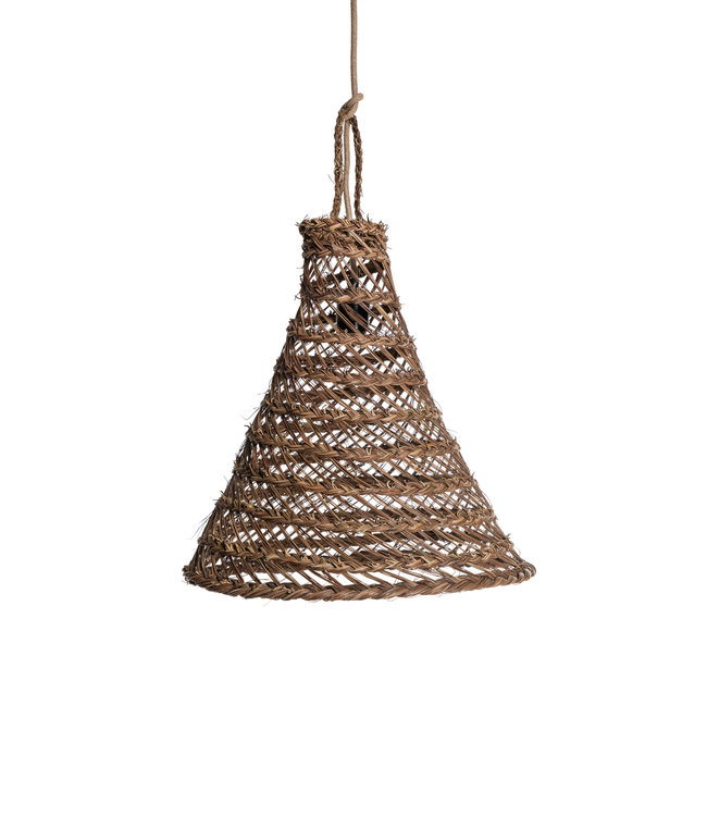 Hanging lamp 'Cag' - conical - noisette