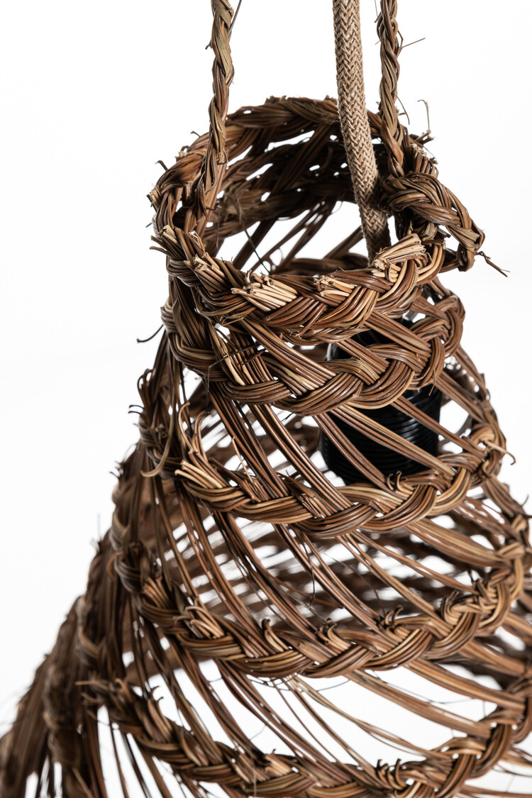 Hanging lamp 'Cag' - conical - noisette