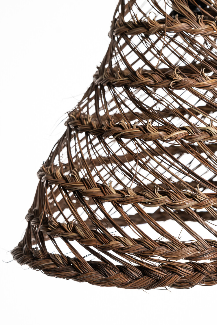 Hanging lamp 'Cag' - conical - noisette