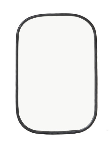 Black hammered mirror