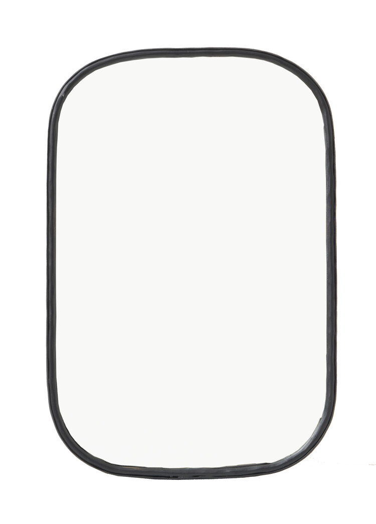 Black hammered mirror