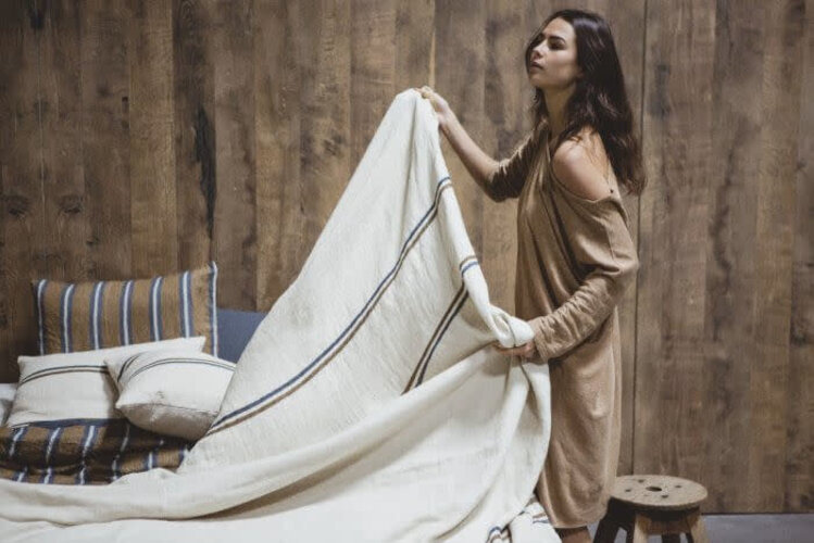 Libeco Auburn sierdeken - stripe