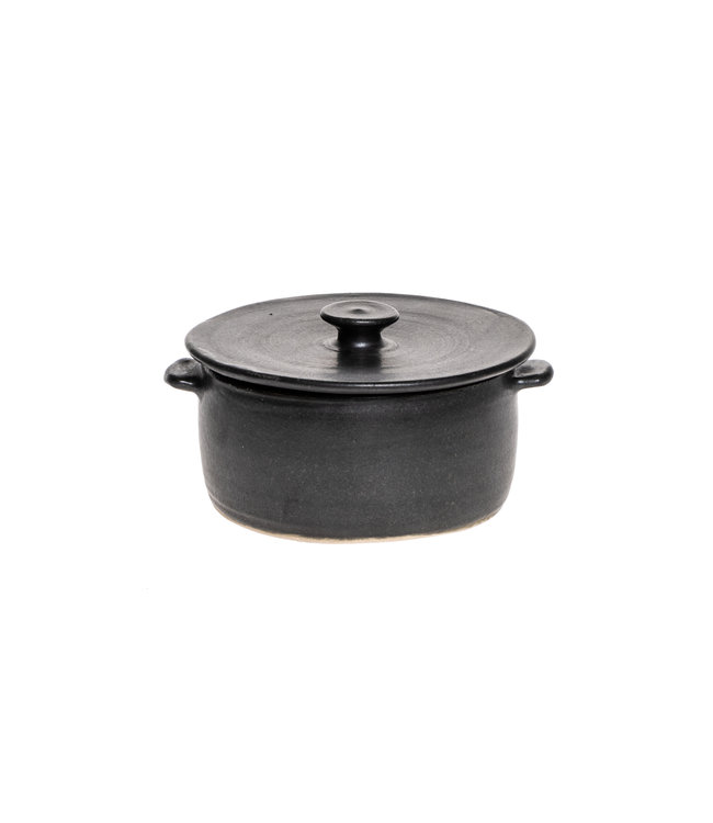 Black gres cocotte with top