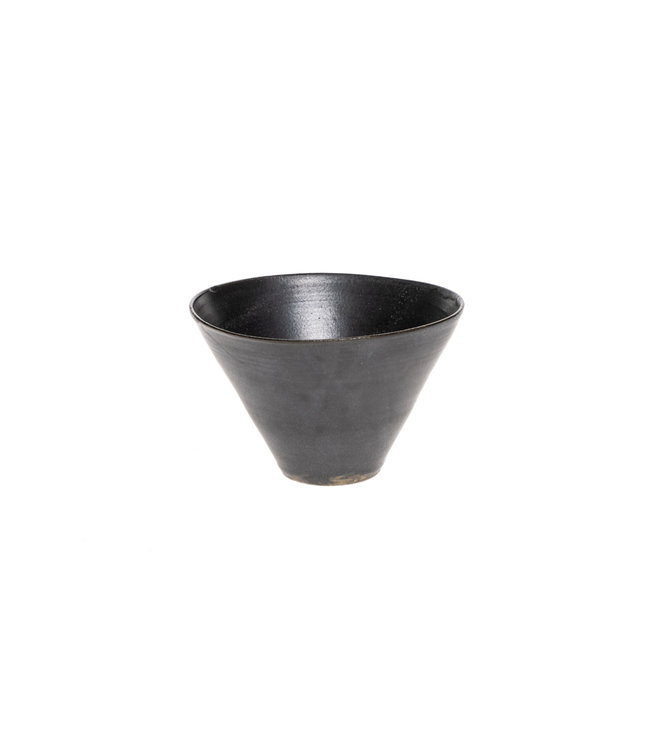 Black gres conical bowl