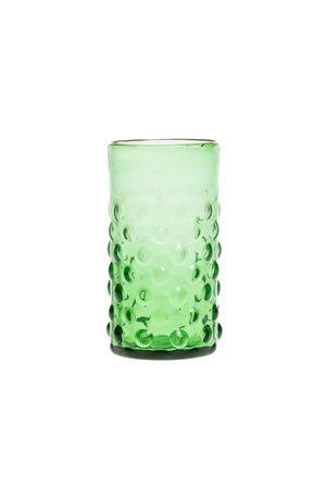 Mouth blown bubble glass - green