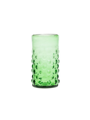 Mondgeblazen glas met bubbels - groen