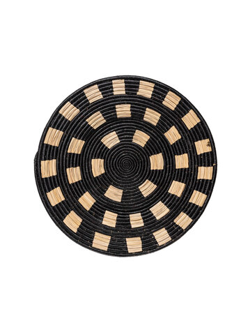 Extra large black geo wall art plate