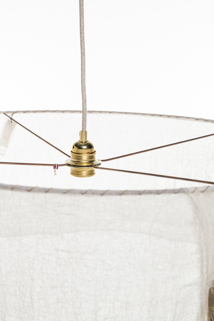 Chérie Chérie Hanglamp ongebleekt katoenen gaas met pompon