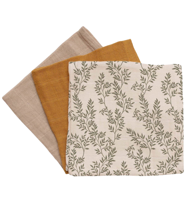 Main Sauvage 3 pack muslin wipes - bay leaves